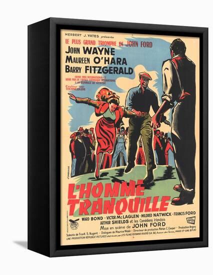 The Quiet Man, French Movie Poster, 1952-null-Framed Stretched Canvas