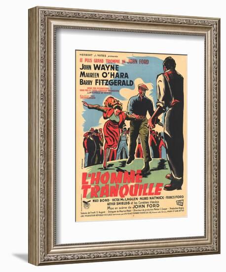 The Quiet Man, French Movie Poster, 1952-null-Framed Art Print