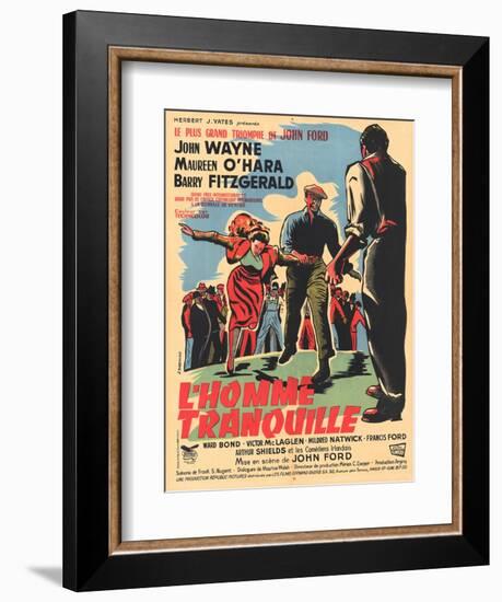 The Quiet Man, French Movie Poster, 1952-null-Framed Art Print