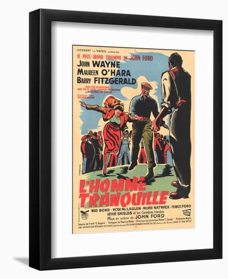 The Quiet Man, French Movie Poster, 1952-null-Framed Art Print