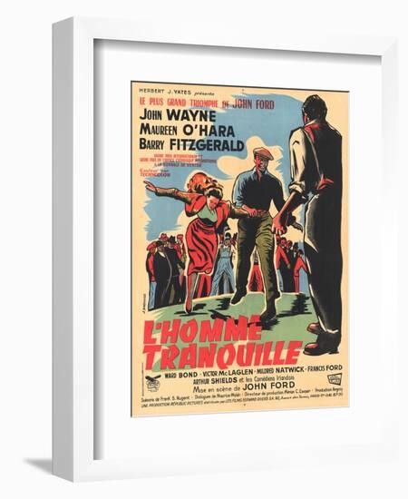 The Quiet Man, French Movie Poster, 1952-null-Framed Art Print