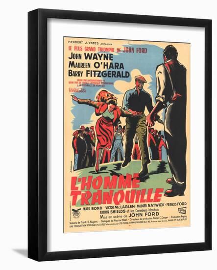 The Quiet Man, French Movie Poster, 1952-null-Framed Art Print