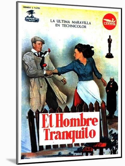 The Quiet Man, Spanish Movie Poster, 1952-null-Mounted Art Print