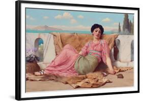 The Quiet Pet-John William Godward-Framed Giclee Print