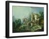 The Quiquengrogne Windmill at Charenton, or the Charenton Windmill, C.1750-60 (Oil on Canvas)-Francois Boucher-Framed Giclee Print