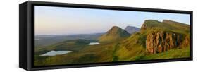 The Quiraing Landscape Lake and Rolling Velvet-null-Framed Stretched Canvas