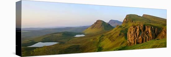 The Quiraing Landscape Lake and Rolling Velvet-null-Stretched Canvas