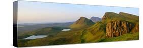 The Quiraing Landscape Lake and Rolling Velvet-null-Stretched Canvas