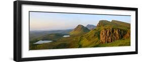 The Quiraing Landscape Lake and Rolling Velvet-null-Framed Premium Photographic Print