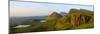 The Quiraing Landscape Lake and Rolling Velvet-null-Mounted Premium Photographic Print