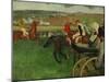 The Race Course: Amateur Jockeys Near a Carriage, 1876-1887-Edgar Degas-Mounted Giclee Print