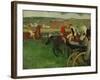 The Race Course: Amateur Jockeys Near a Carriage, 1876-1887-Edgar Degas-Framed Giclee Print