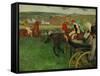 The Race Course: Amateur Jockeys Near a Carriage, 1876-1887-Edgar Degas-Framed Stretched Canvas