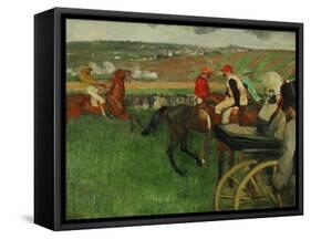 The Race Course: Amateur Jockeys Near a Carriage, 1876-1887-Edgar Degas-Framed Stretched Canvas