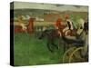 The Race Course: Amateur Jockeys Near a Carriage, 1876-1887-Edgar Degas-Stretched Canvas