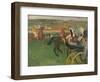 The Race Course, Amateur Jockeys Near a Carriage, circa 1876-87-Edgar Degas-Framed Giclee Print