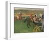 The Race Course, Amateur Jockeys Near a Carriage, circa 1876-87-Edgar Degas-Framed Giclee Print
