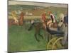 The Race Course, Amateur Jockeys Near a Carriage, circa 1876-87-Edgar Degas-Mounted Giclee Print