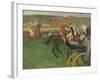 The Race Course, Amateur Jockeys Near a Carriage, circa 1876-87-Edgar Degas-Framed Giclee Print