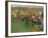 The Race Course, Amateur Jockeys Near a Carriage, circa 1876-87-Edgar Degas-Framed Giclee Print