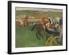 The Race Course, Amateur Jockeys Near a Carriage, circa 1876-87-Edgar Degas-Framed Giclee Print