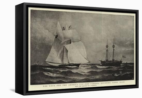 The Race for the America Cup, the Cambria Rounding Sandy Hook-Charles Ricketts-Framed Stretched Canvas