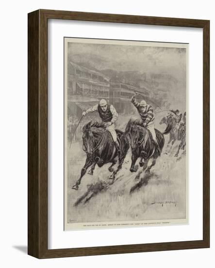 The Race for the St Leger, Defeat of Lord Rosebery's Colt Ladas by Lord Alington's Filly Throstle-Stanley Berkeley-Framed Giclee Print