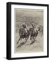 The Race for the St Leger, Defeat of Lord Rosebery's Colt Ladas by Lord Alington's Filly Throstle-Stanley Berkeley-Framed Giclee Print