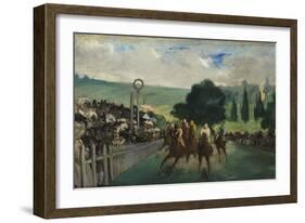 The Races at Longchamp, 1866-Edouard Manet-Framed Giclee Print