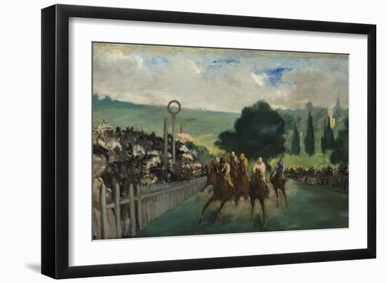 The Races at Longchamp, 1866-Edouard Manet-Framed Giclee Print