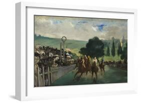 The Races at Longchamp, 1866-Edouard Manet-Framed Giclee Print