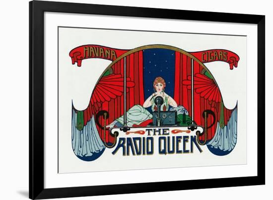 The Radio Queen Brand Cigar Box Label-Lantern Press-Framed Art Print