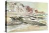 The Raider on the Shore, 1940 (W/C with Black Crayon and Brown Pastel on Paper)-Paul Nash-Stretched Canvas