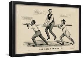 The Rail Candidate Political Cartoon Art Print Poster-null-Framed Poster