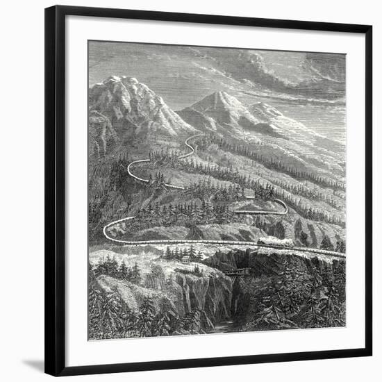 The 'Rail Central' Railway Established in 1866 on the Mont Cenis-null-Framed Giclee Print