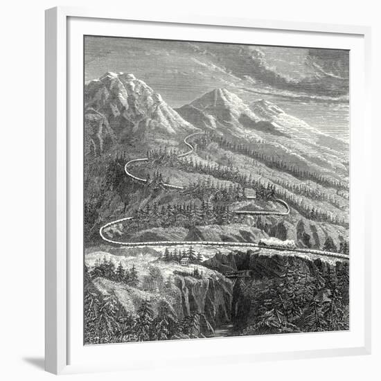 The 'Rail Central' Railway Established in 1866 on the Mont Cenis-null-Framed Giclee Print