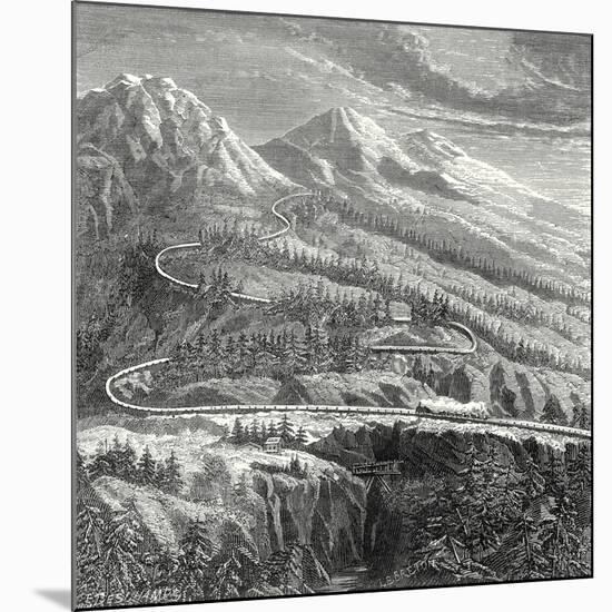 The 'Rail Central' Railway Established in 1866 on the Mont Cenis-null-Mounted Giclee Print