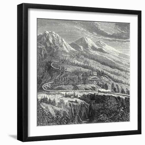 The 'Rail Central' Railway Established in 1866 on the Mont Cenis-null-Framed Giclee Print