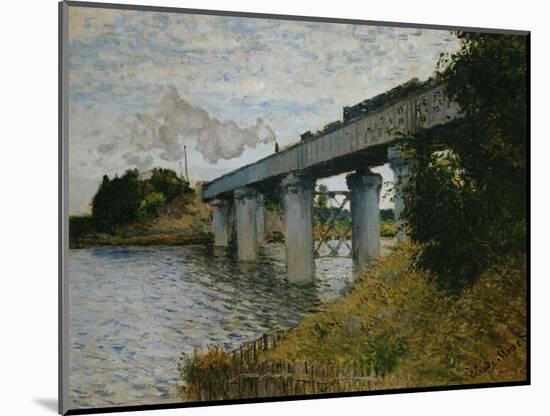 The Railroad Bridge at Argenteuil-Claude Monet-Mounted Giclee Print
