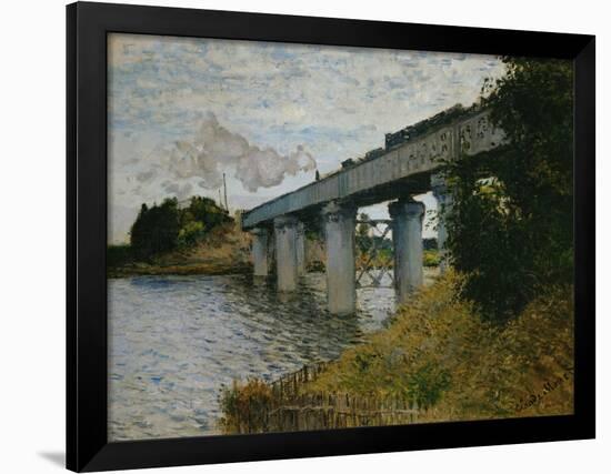 The Railroad Bridge at Argenteuil-Claude Monet-Framed Giclee Print