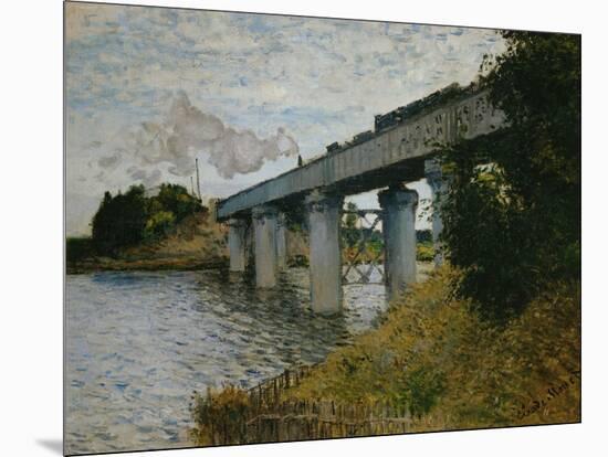 The Railroad Bridge at Argenteuil-Claude Monet-Mounted Giclee Print