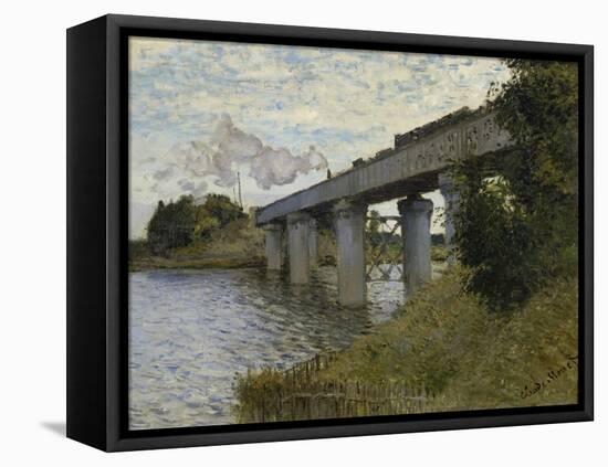 The Railroad Bridge in Argenteuil, 1873-1874-Claude Monet-Framed Stretched Canvas