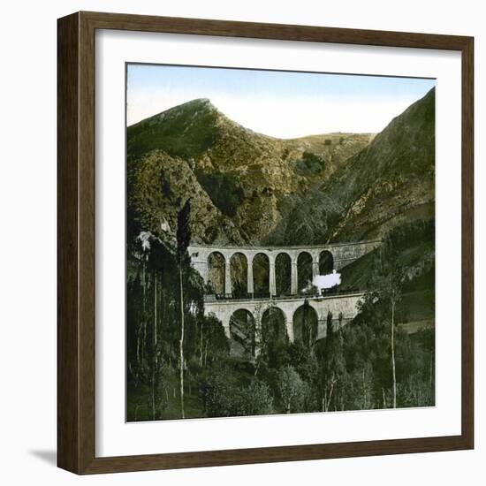 The Railroad of La Mure, Viaduct of Loula, La Mure (Isère, France), around 1900-Leon, Levy et Fils-Framed Photographic Print