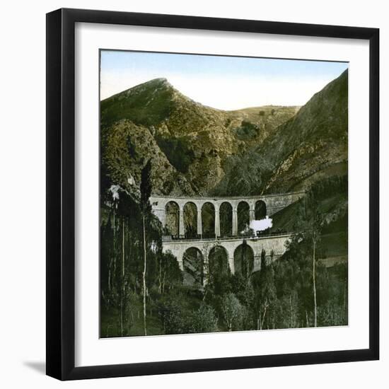 The Railroad of La Mure, Viaduct of Loula, La Mure (Isère, France), around 1900-Leon, Levy et Fils-Framed Photographic Print