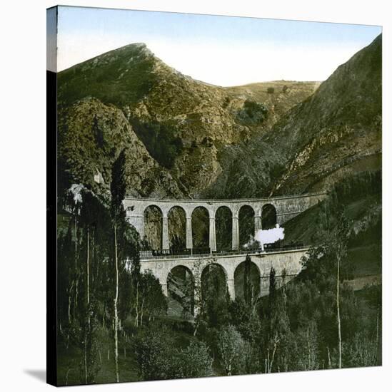 The Railroad of La Mure, Viaduct of Loula, La Mure (Isère, France), around 1900-Leon, Levy et Fils-Stretched Canvas