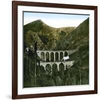 The Railroad of La Mure, Viaduct of Loula, La Mure (Isère, France), around 1900-Leon, Levy et Fils-Framed Photographic Print