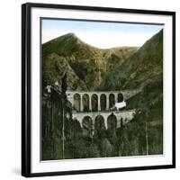 The Railroad of La Mure, Viaduct of Loula, La Mure (Isère, France), around 1900-Leon, Levy et Fils-Framed Photographic Print