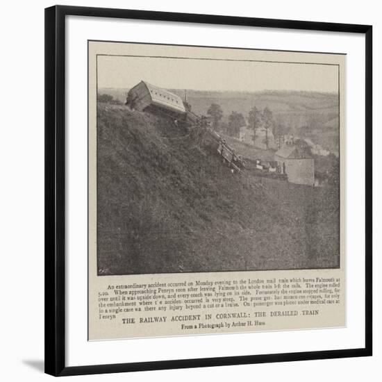 The Railway Accident in Cornwall, the Derailed Train-null-Framed Giclee Print