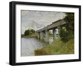 The Railway Bridge at Argenteuil, about 1873/74-Claude Monet-Framed Giclee Print