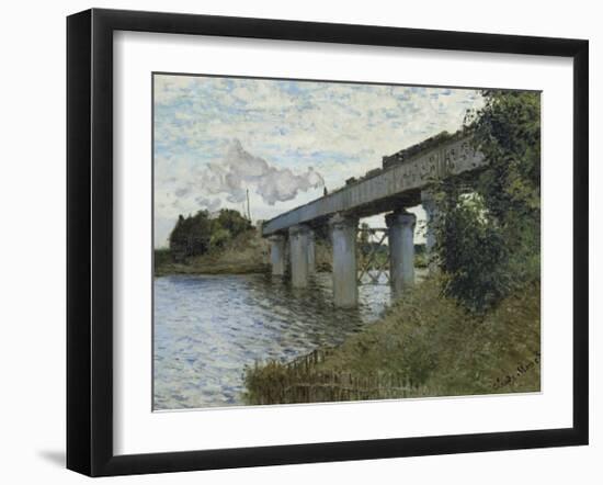 The Railway Bridge at Argenteuil, c.1873-1874-Claude Monet-Framed Premium Giclee Print